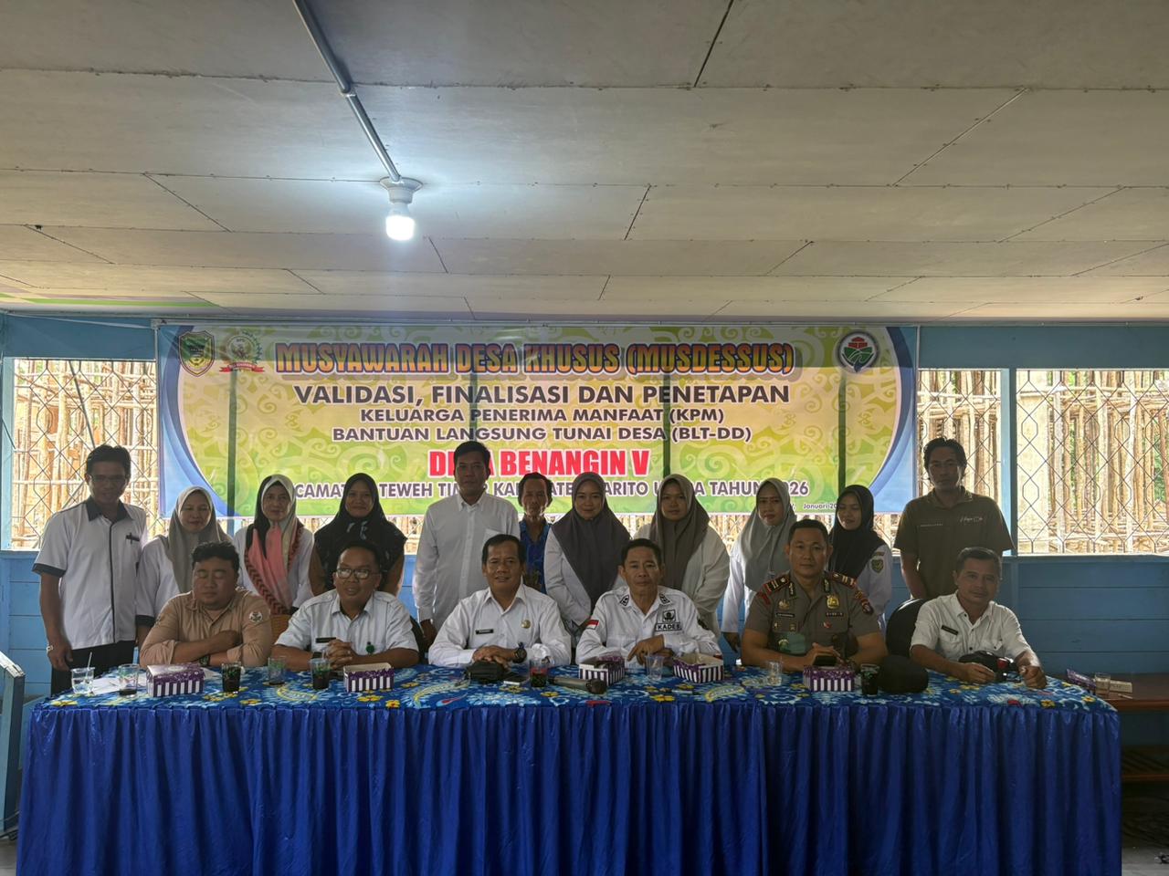 Polsek Teweh Timur Hadiri dan Amankan Rapat Penetapan KPM BLT-DD 2026 Desa Benangin V