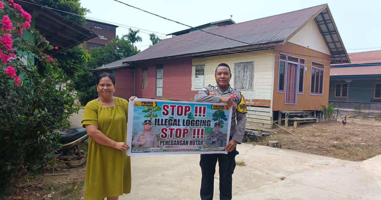 Upaya Pencegahan Penebangan Hutan secara Liar (Ilegal Logging), Bhabinkamtibmas sosialisasi kepada masyarakat.