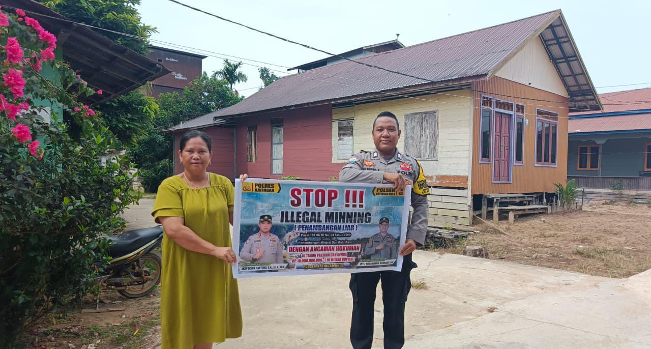 Upaya pencegahan Penambangan Emas Tanpa Ijin (PETI) di Kecamatan Katingan Hulu dan Bukit Raya, Bhabinkamtibmas sosialisasi kepada masyarakat.