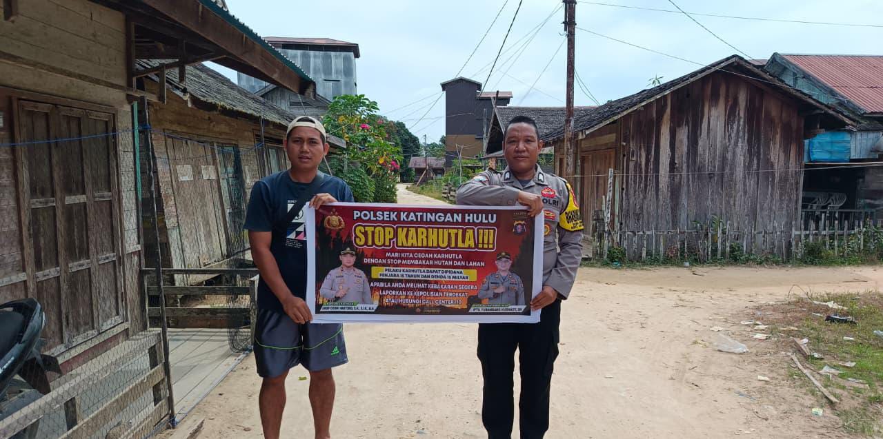 ‎Polsek Katingan Hulu sosialisasi Stop Karhutla.