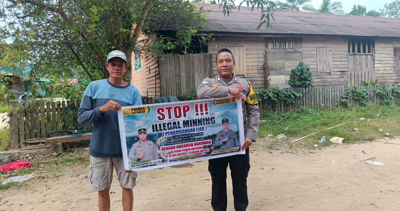 ‎Upaya pencegahan Penambangan Emas Tanpa Ijin (PETI) di Kecamatan Katingan Hulu dan Bukit Raya, Bhabinkamtibmas sosialisasi kepada masyarakat.