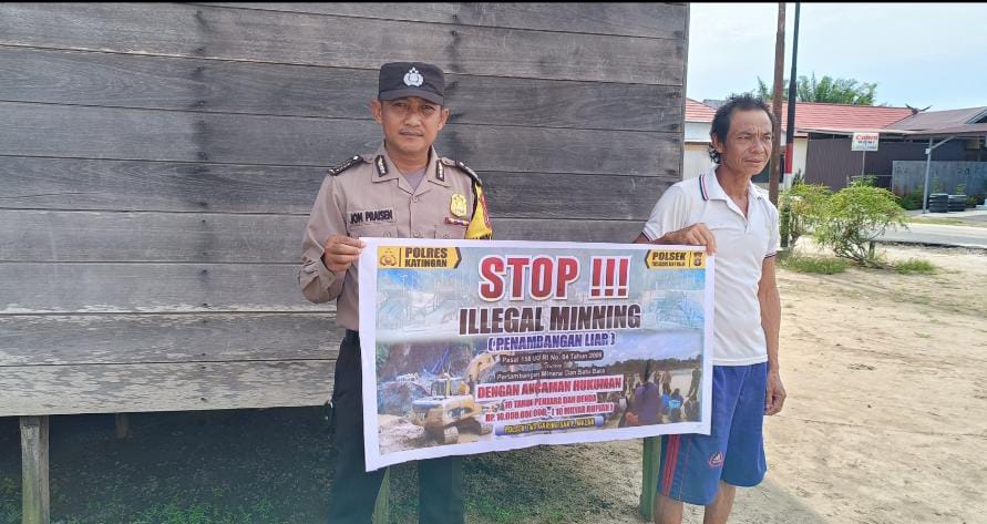 Polsek Tewang Sangalang Garing dan Pulau Malan Minta Warga Tidak Melakukan Aktivitas Ilegal Logging dan Ilegal Minning