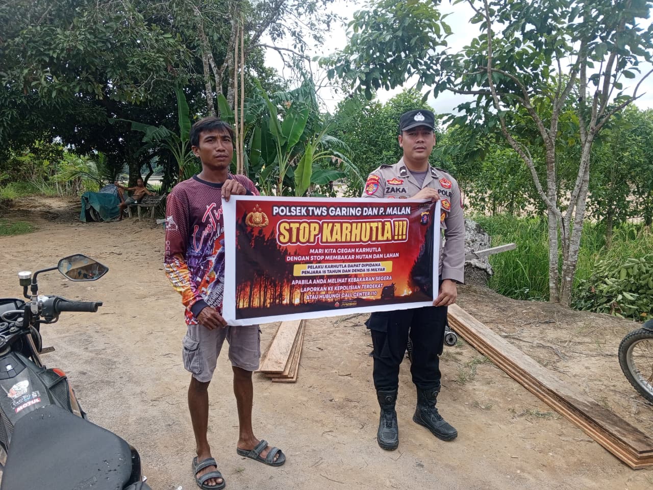 Polsek Tewang Sangalang Garing dan Pulau Malan Imbau Warga Tidak Membuka Lahan Dengan Membakar