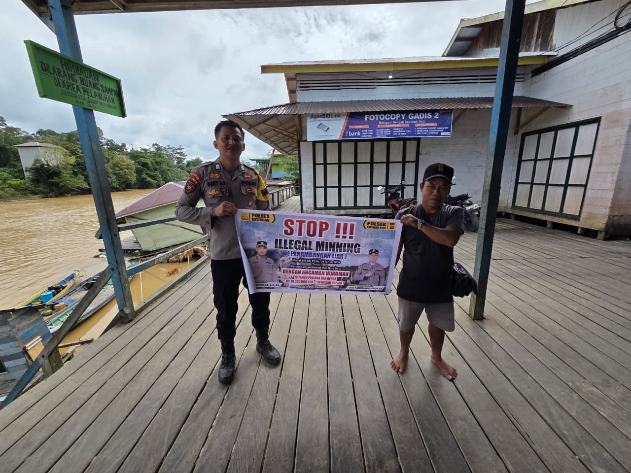 Bhabinkamtibmas Kec. Katingan Hulu dan Bukit Raya Sosialisasi tentang larangan Ilegal Mining.