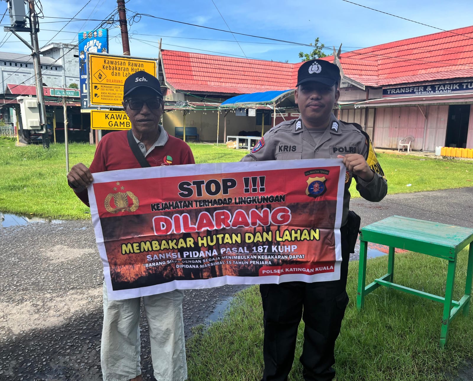 Bhabibkamtibmas Pegatan Hilir Himbau Masyarakat Untuk Tidak Membakar Hutan dan Lahan