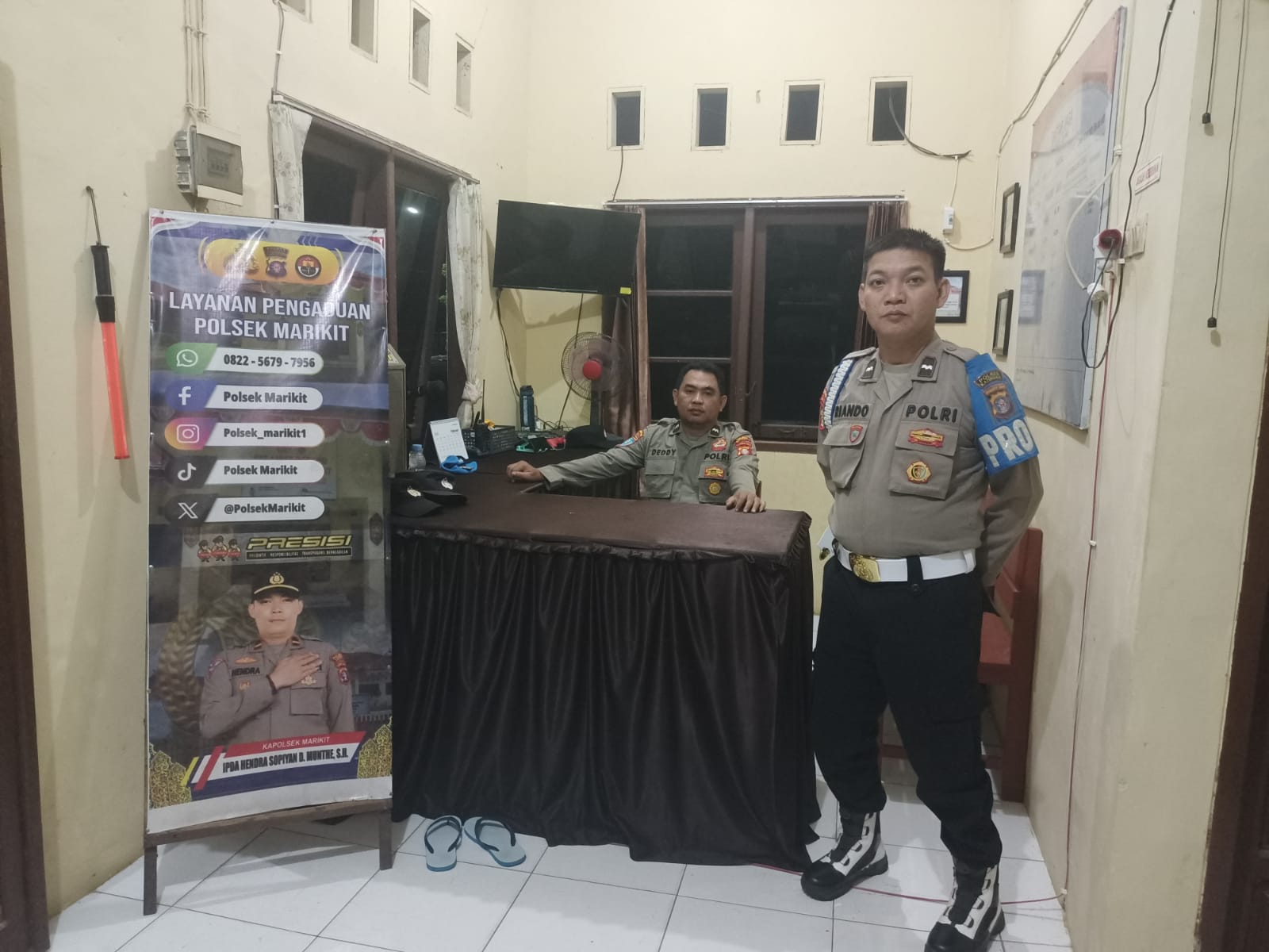 Disiplin Dimulai dari Piket Malam, Polsek Marikit Perkuat Pelayanan.