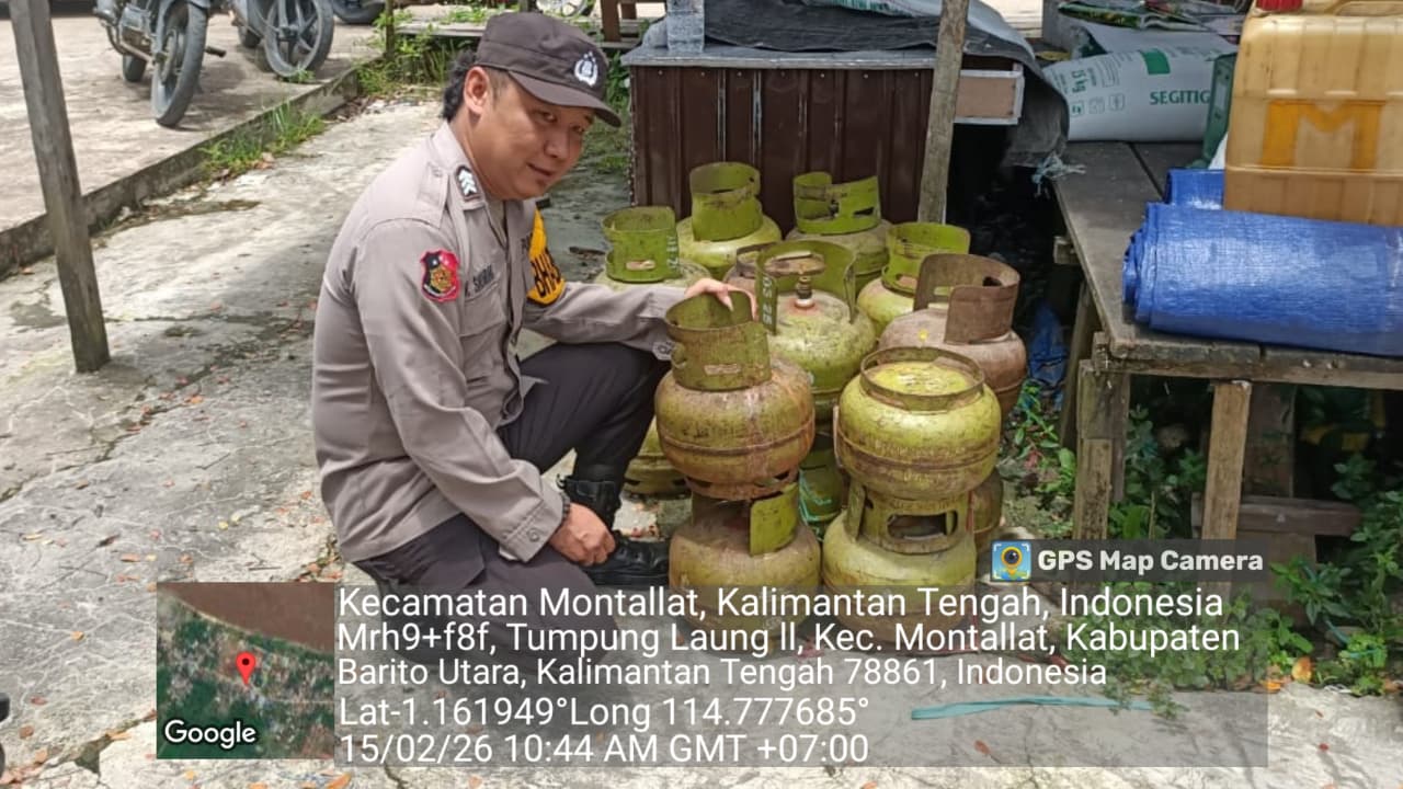 Polsek Montallat Laksanakan Pengecekan Gas LPG Untuk Pantau Stok Dan Harga Di Pasaran