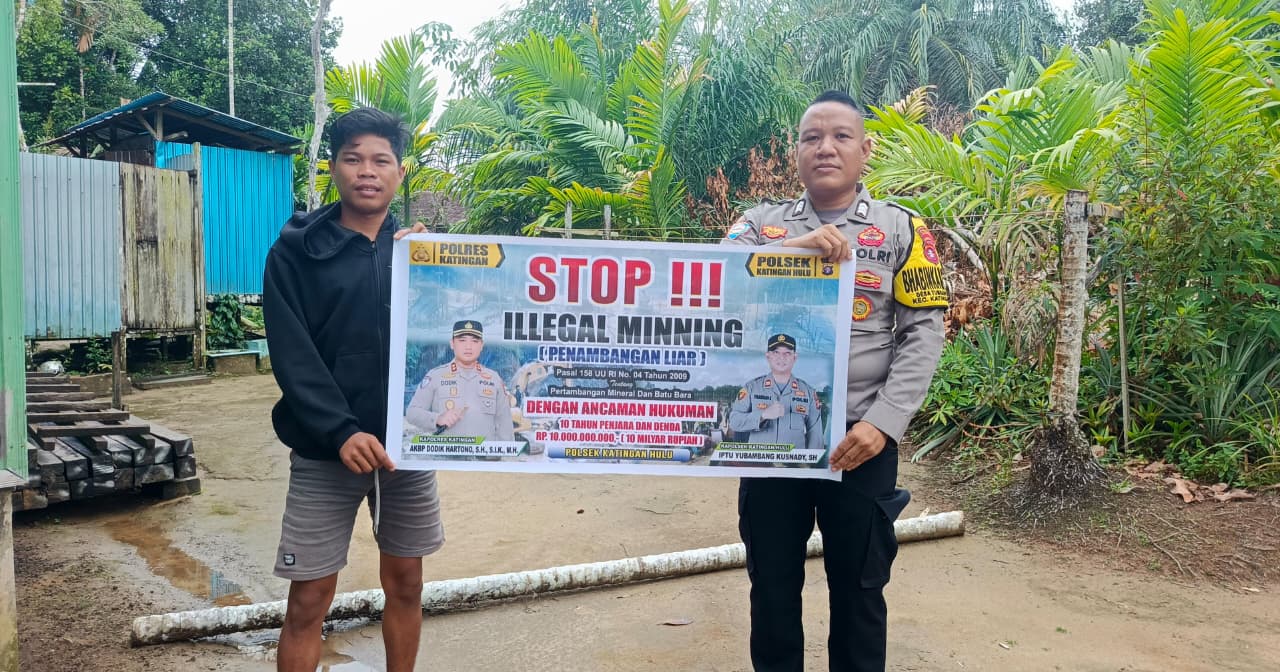 ‎Upaya pencegahan Penambangan Emas Tanpa Ijin (PETI) di Kecamatan Katingan Hulu dan Bukit Raya, Bhabinkamtibmas sosialisasi kepada masyarakat.