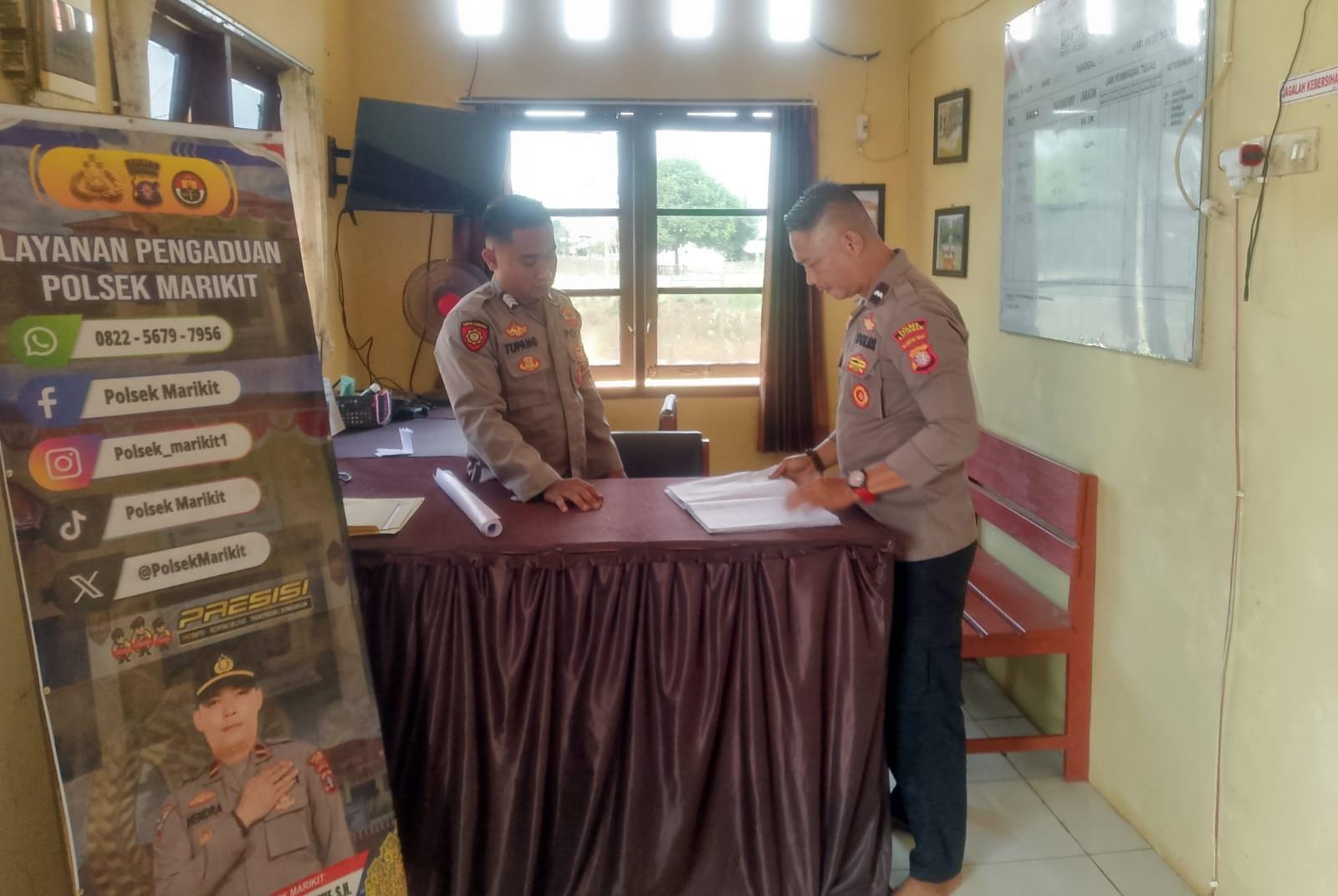 Tingkatkan Keamanan dan Pelayanan Markas Komando (Mako), Pers Polsek Marikit Laksanakan Stand By.