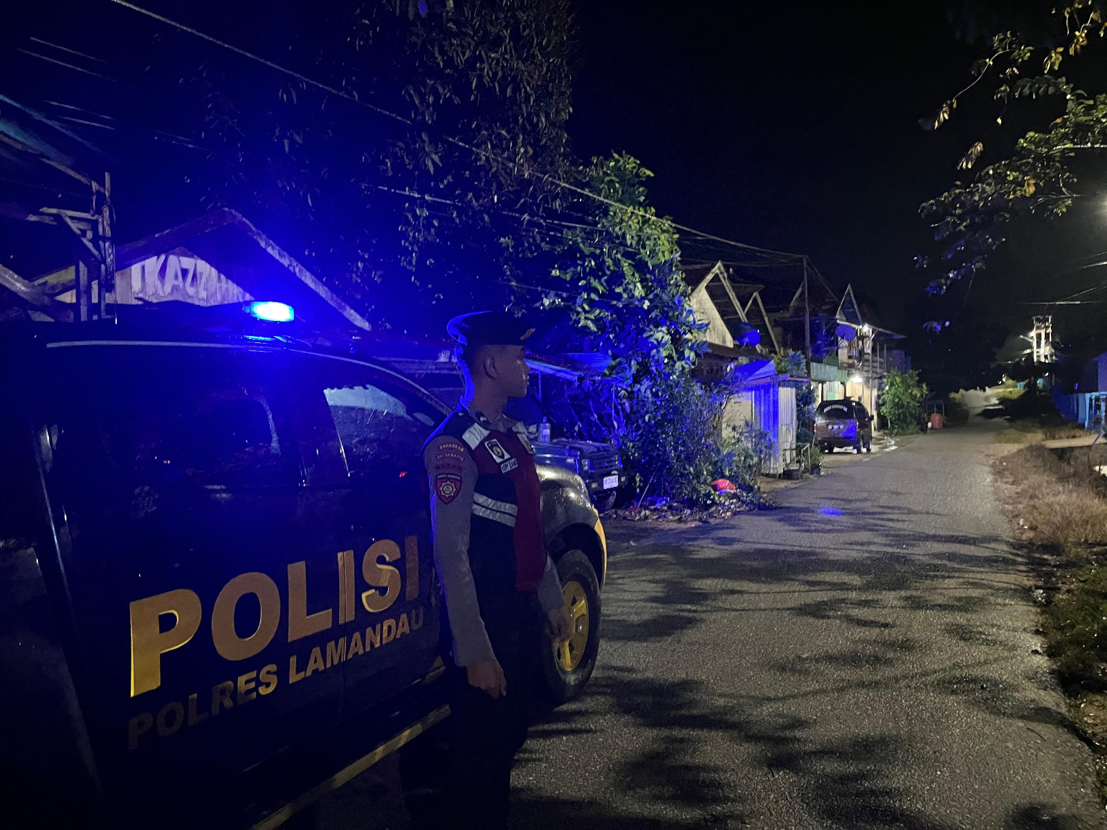 Sat Samapta Polres Lamandau Gelar Patroli Pemukiman Saat Masyarakat Ibadah Tarawih