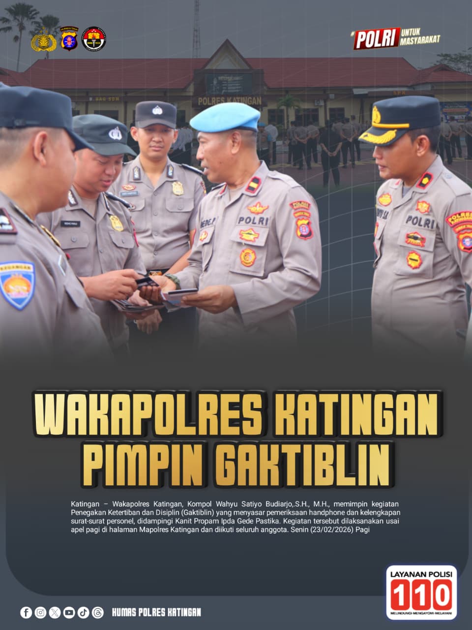 Wakapolres Katingan Pimpin Gaktiblin