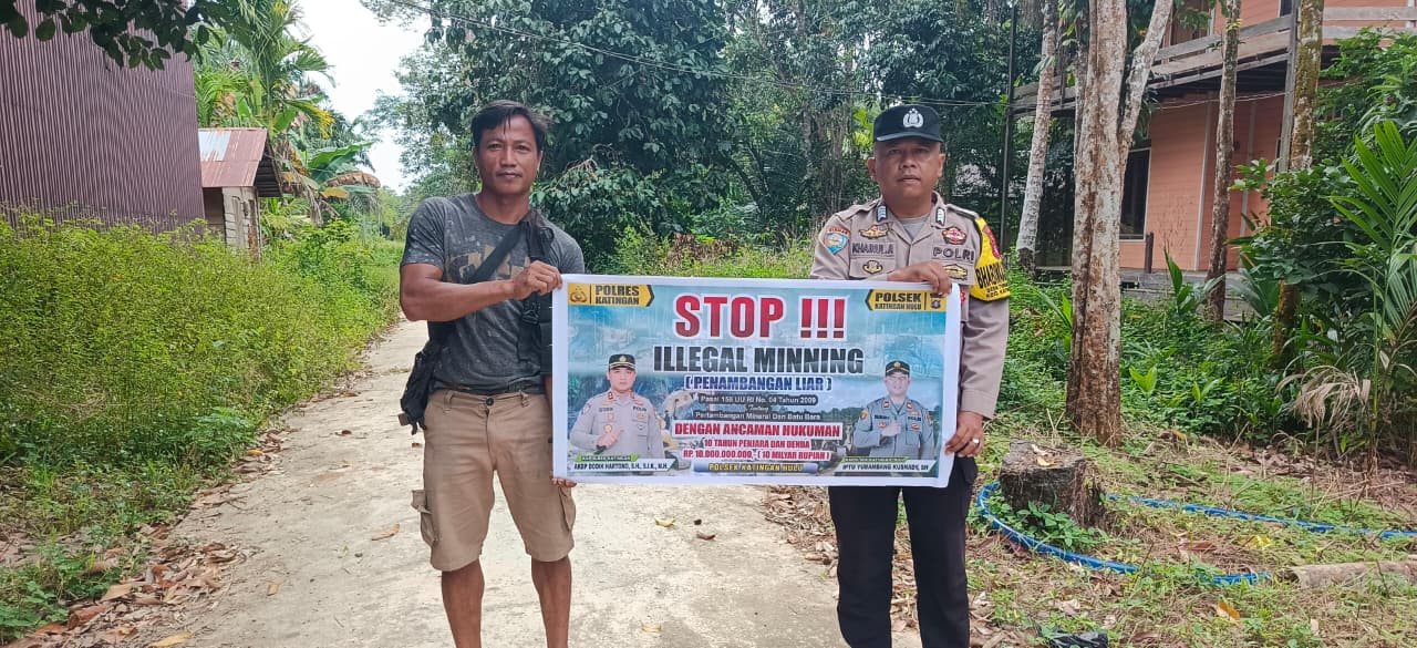 ‎Upaya pencegahan Penambangan Emas Tanpa Ijin (PETI) di Kecamatan Katingan Hulu dan Bukit Raya, Bhabinkamtibmas sosialisasi kepada masyarakat.