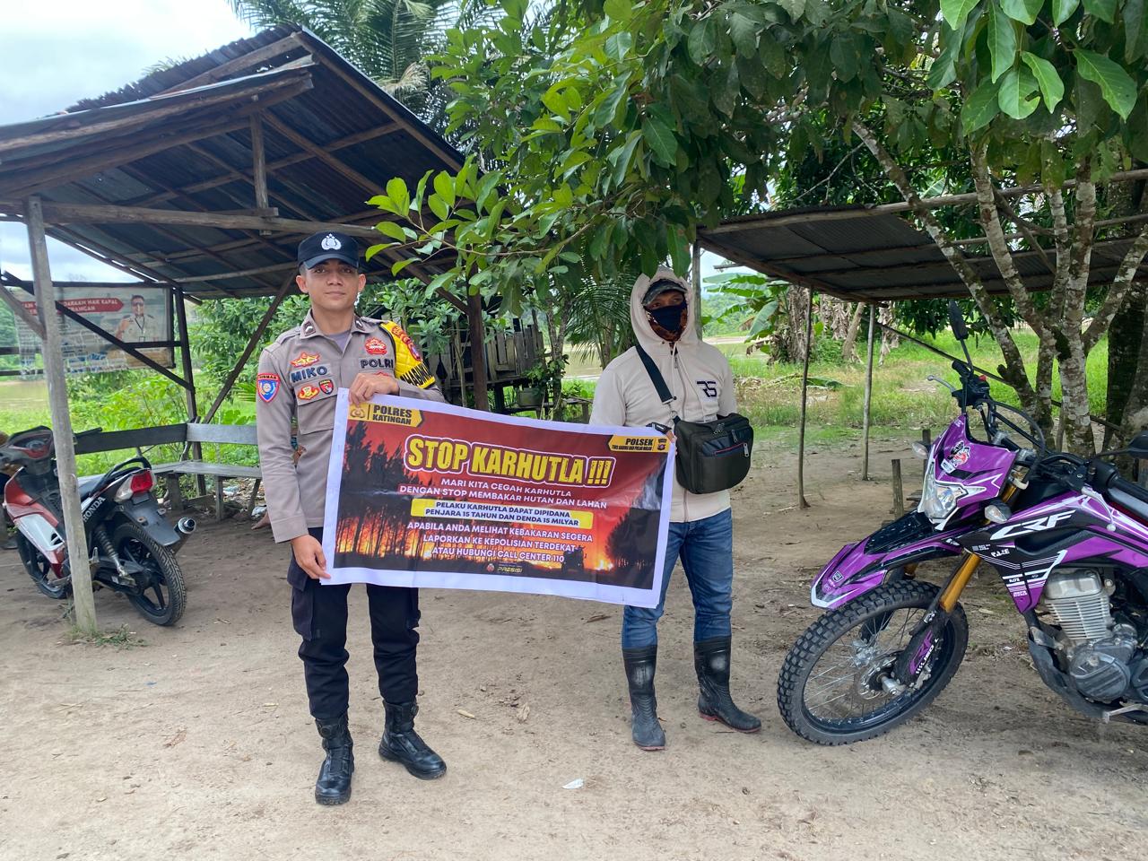 Polsek Tewang Sangalang Garing dan Pulau Malan Imbau Warga Tidak Membuka Lahan Dengan Membakar