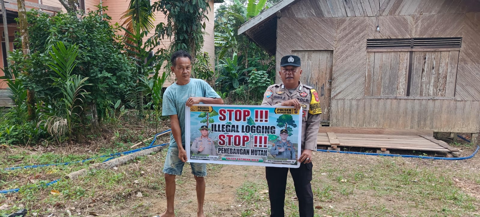 ‎Upaya Pencegahan Penebangan Hutan secara Liar (Ilegal Logging), Bhabinkamtibmas sosialisasi kepada masyarakat.