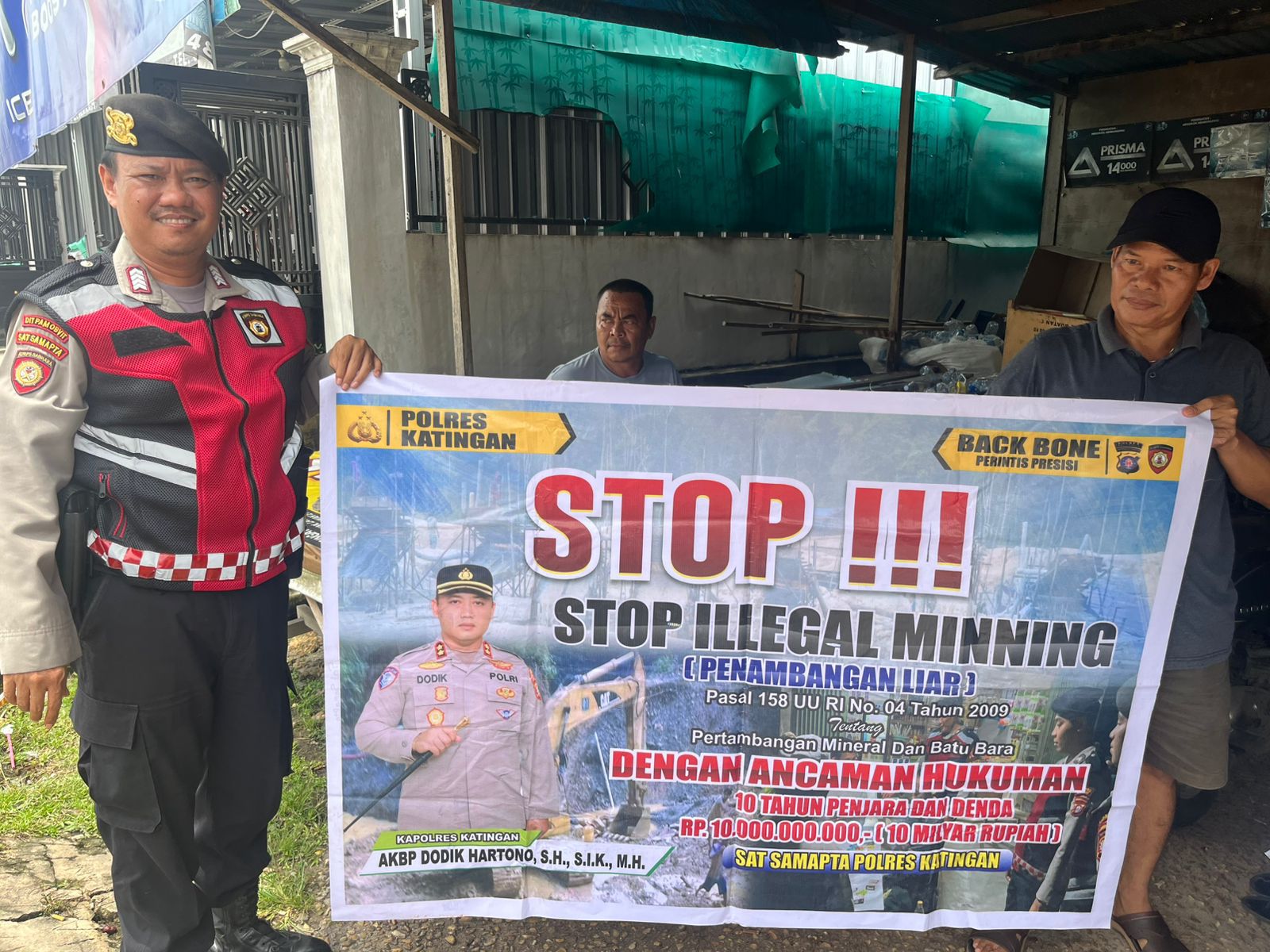Sat Samapta Polres Katingan Laksanakan Sosialisasi Bahaya Ilegal Mining kepada Masyarakat.