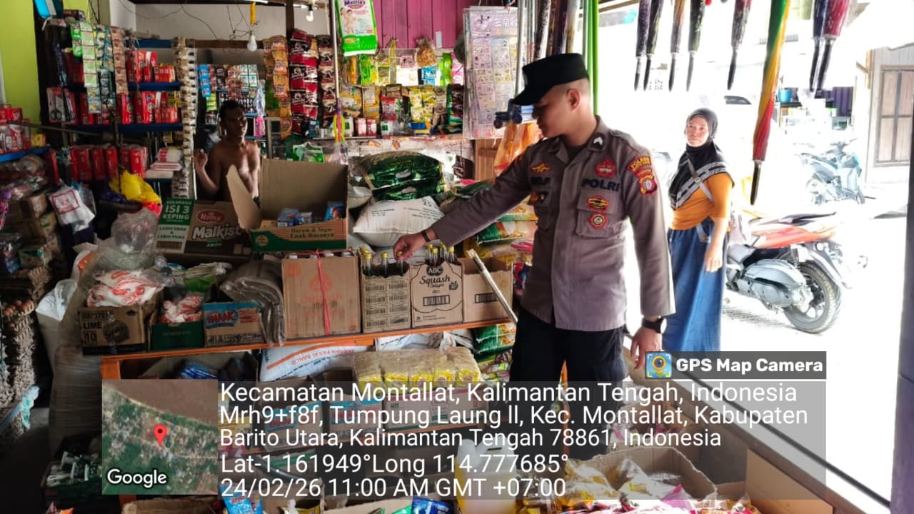 **Polsek Montallat Laksanakan Pengecekan Sembako Untuk Pantau Stok Dan Harga Di Pasaran**
