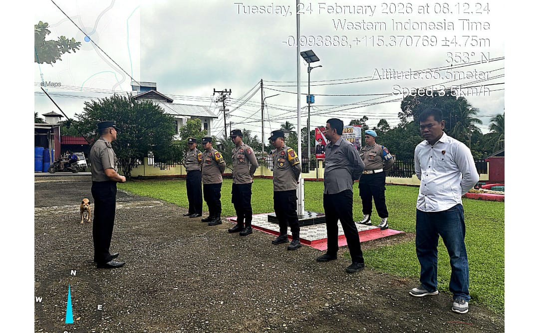Kapolsek Teweh Timur Pimpin Apel Pagi, Tekankan Disiplin dan Pengamanan Ramadhan