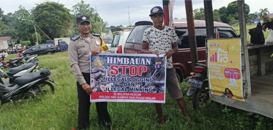 ‎Polsek Tws Garing dan Pulau Malan rutin sosialisasi larangan ilegal Meaning dan ilegal Logging.