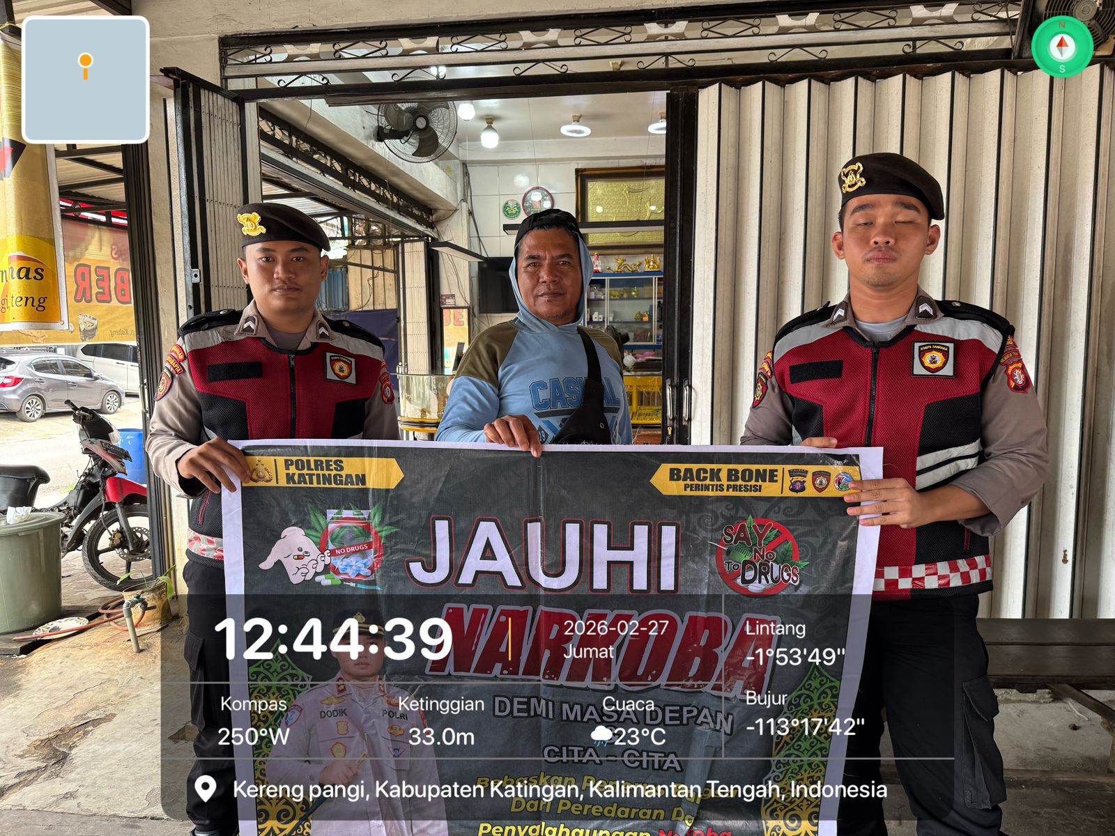 Tolak Narkoba, Personel Samapta Polres Katingan Gelar Sosialisasi kepada Masyarakat.