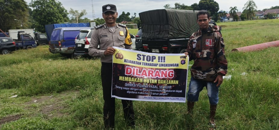 ‎Ciptakan lingkungan sehat Polsek Tws Garing dan Pulau Malan sosialisasi Stop Karhutla.