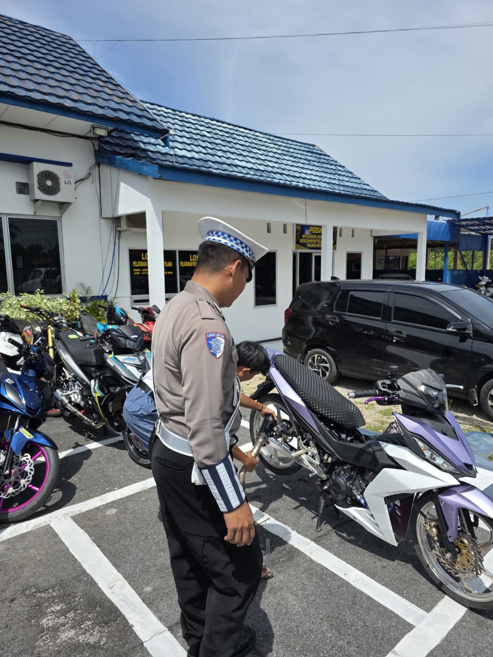 Satlantas Polres Katingan Tindak Pengguna Knalpot Tidak Sesuai Spesifikasi Teknis