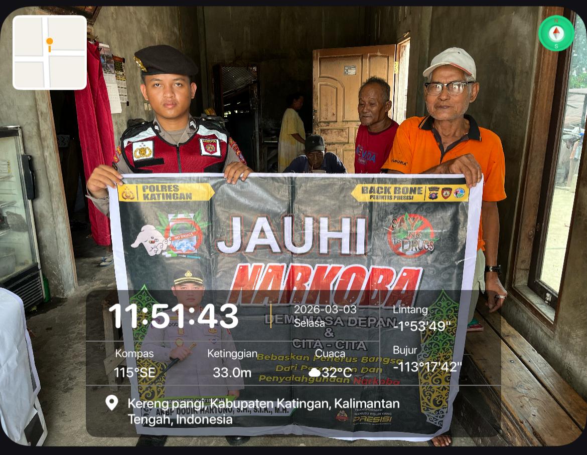 Tolak Narkoba, Personel Samapta Polres Katingan Gelar Sosialisasi kepada Masyarakat.