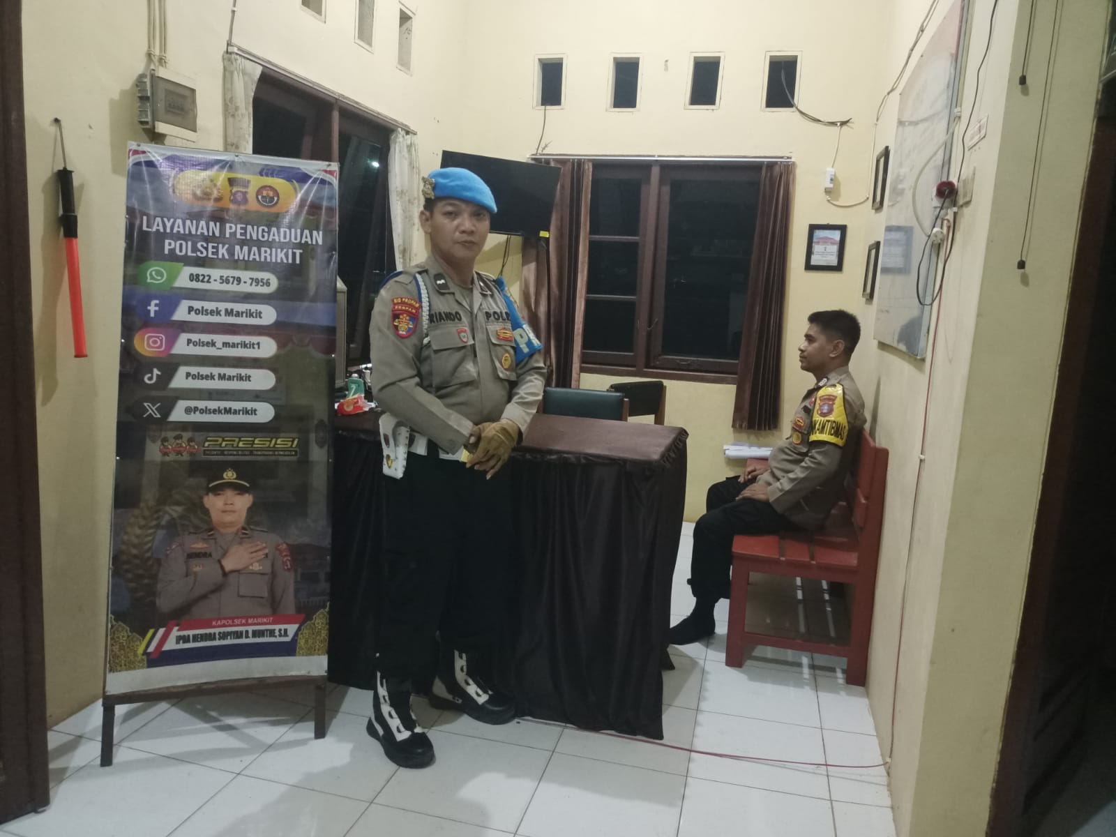 Kesiapsiagaan Personel Polsek Marikit Melalui Piket Mako Malam Demi Menjaga Kondusivitas Ramadan