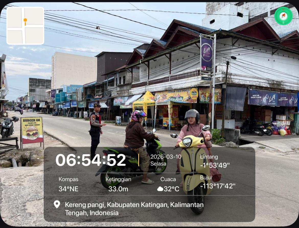 SAT SAMAPTA POLRES KATINGAN LAKSANAKAN PENGATURAN LALU LINTAS PAGI HARI.