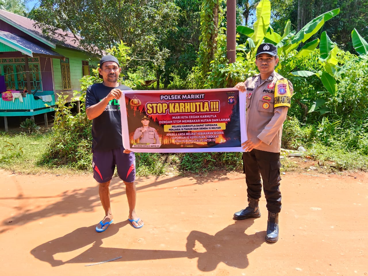 Bhabinkamtibmas rutin Sosialisasi Karhutla diwilayah Kec. Marikit, Kab. Katingan.
