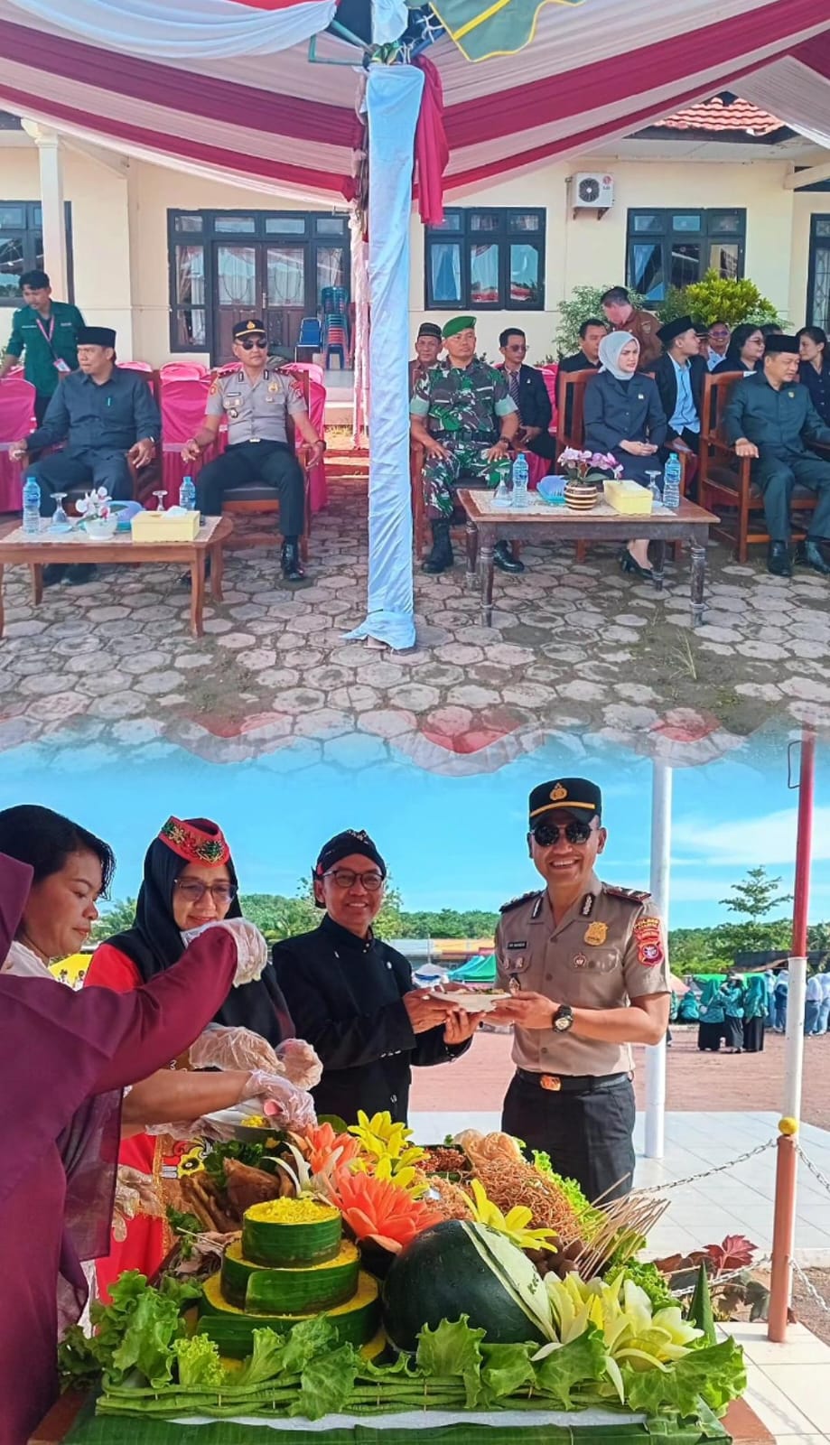 POLSEK SEMATU JAYA AMANKAN UPACARA HUT KE-21 KECAMATAN