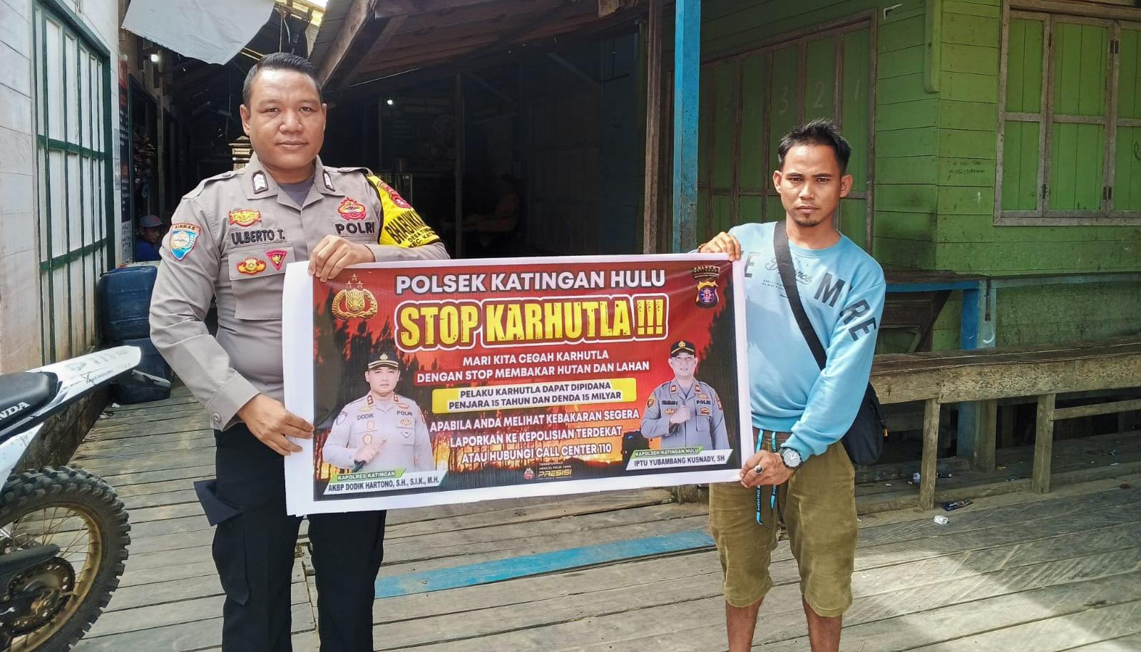 ‎Polsek Katingan Hulu sosialisasi Stop Karhutla.