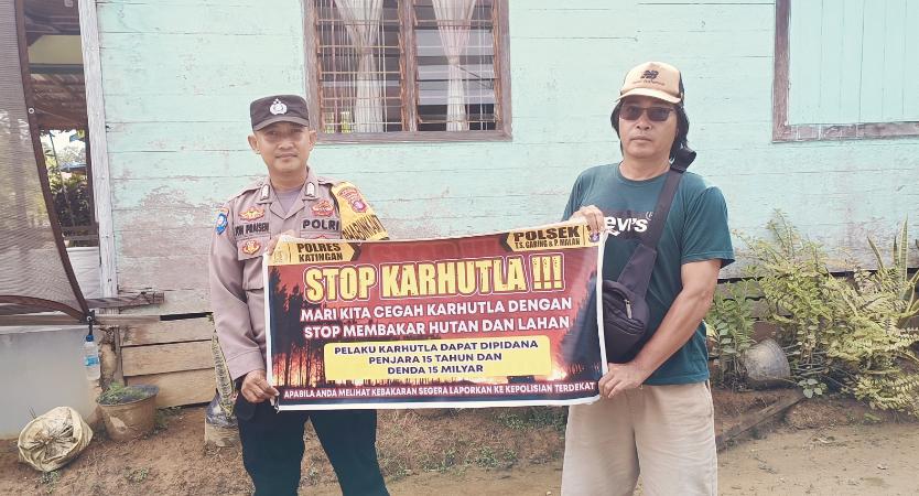 Polsek Tewang Sangalang Garing dan Pulau Malan Imbau Warga Tidak Membuka Lahan Dengan Membakar