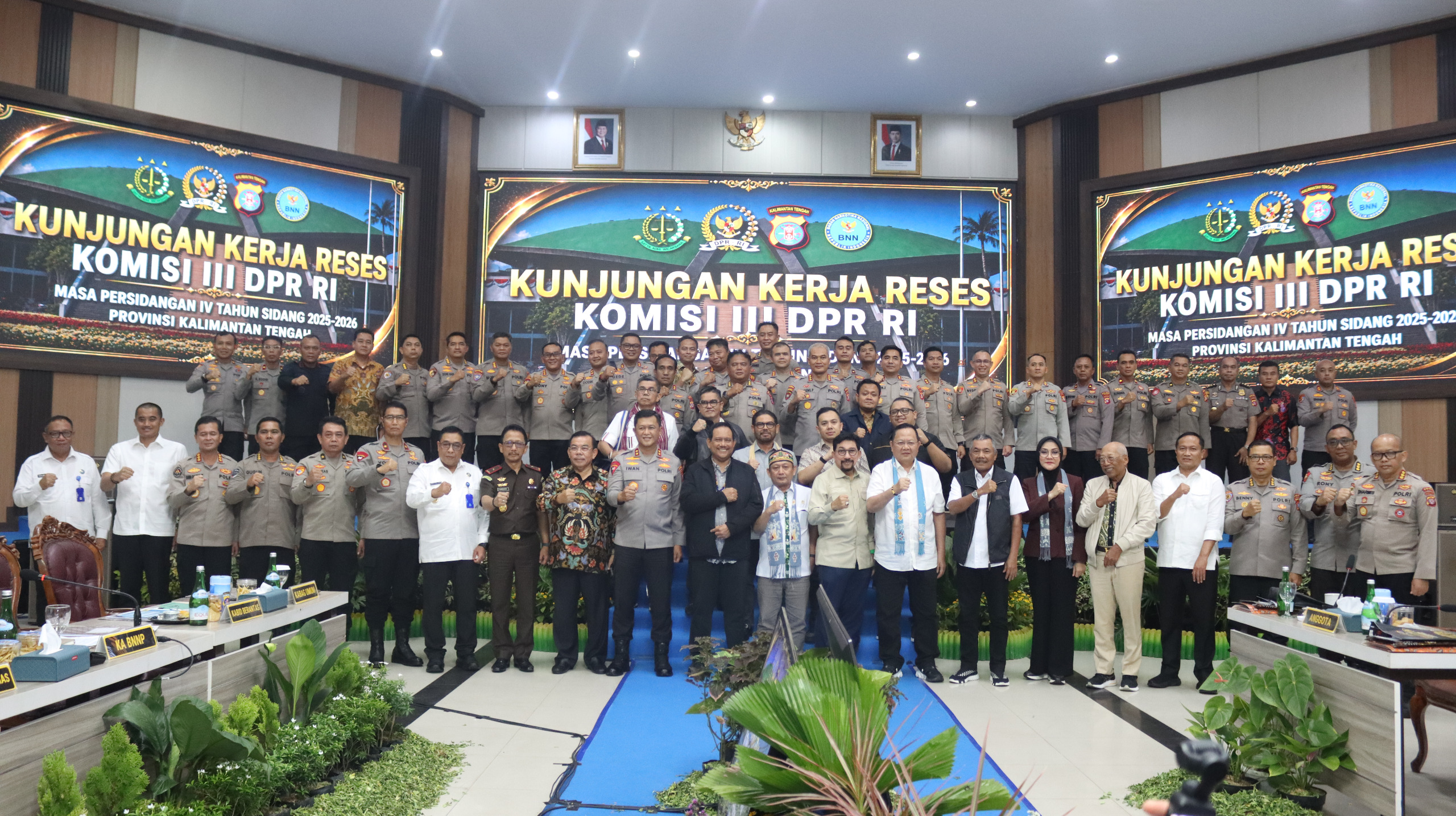 Kunjungan Kerja ke Provinsi Kalteng, Komisi III DPR RI Apresiasi Kinerja Polda Kalteng