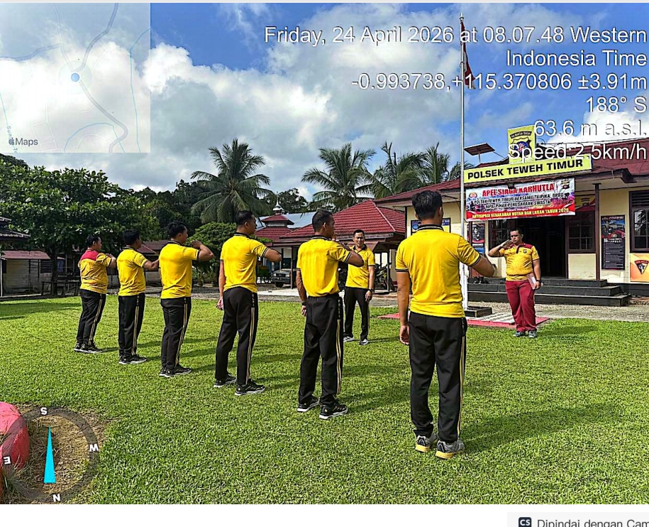 Polsek Teweh Timur Gelar Apel Pagi dan Kegiatan Kurve, Delapan Personel Hadir
