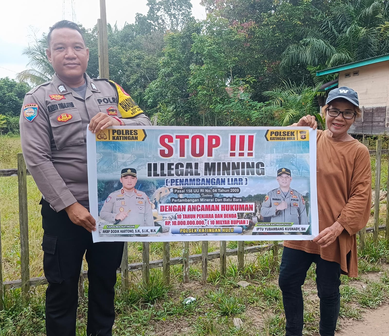 Upaya pencegahan Penambangan Emas Tanpa Ijin (PETI) di Kecamatan Katingan Hulu dan Bukit Raya, Bhabinkamtibmas sosialisasi kepada masyarakat.