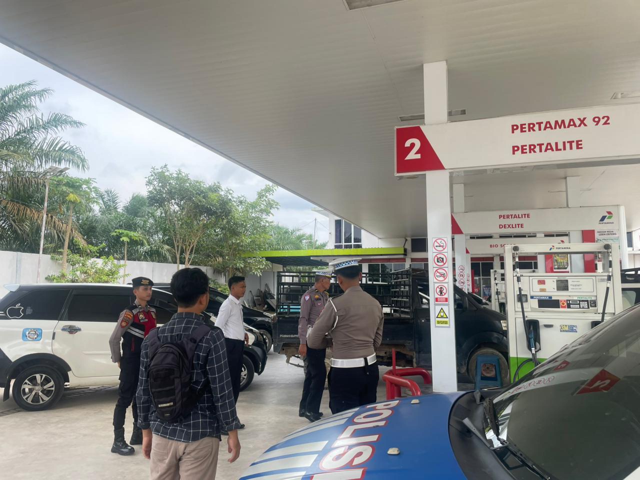 Personel Piket Polres Lamandau Laksanakan Patroli Dialogis ke SPBU
