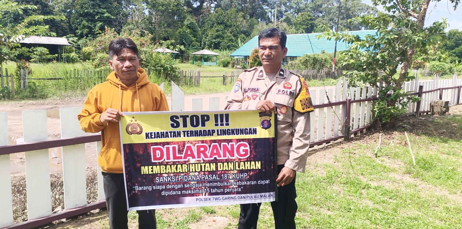 Polsek Tewang Sangalang Garing dan Pulau Malan Imbau Warga Tidak Membuka Lahan Dengan Membakar