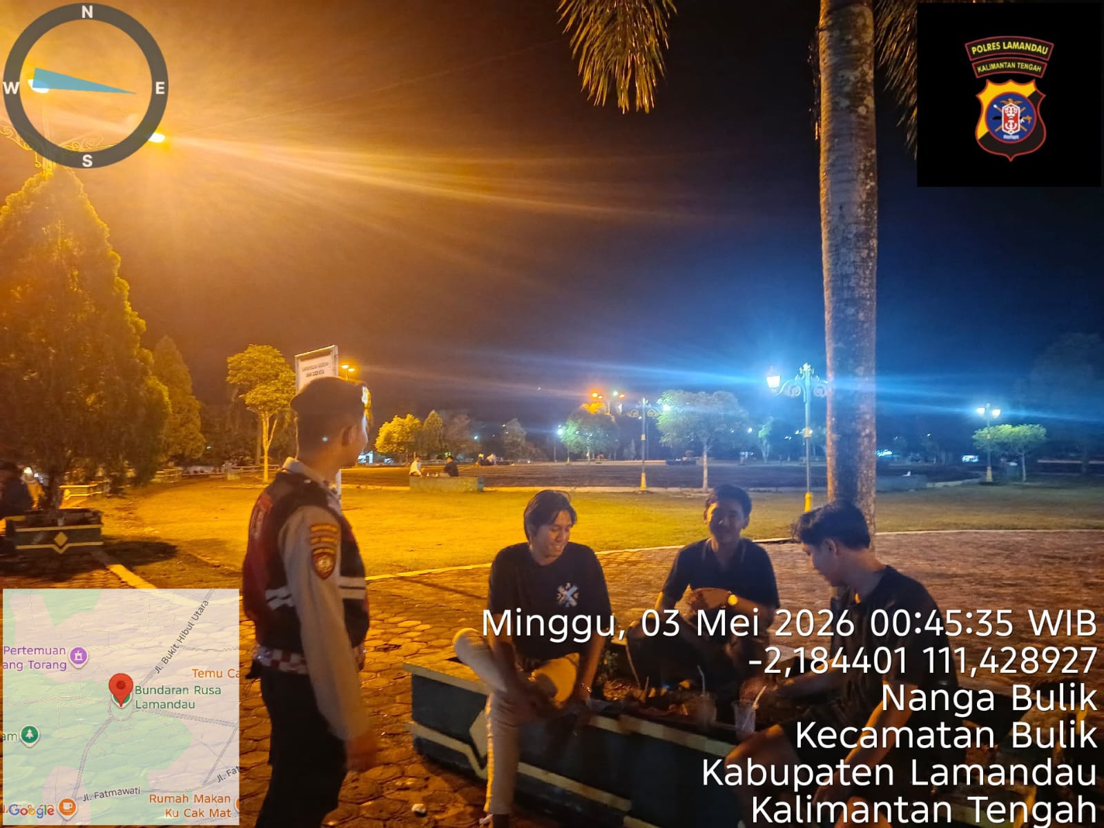 Piket Sat Samapta Polres Lamandau Patroli Malam dan Sambangi Remaja yang Nongkrong untuk Cegah Gangguan Kamtibmas