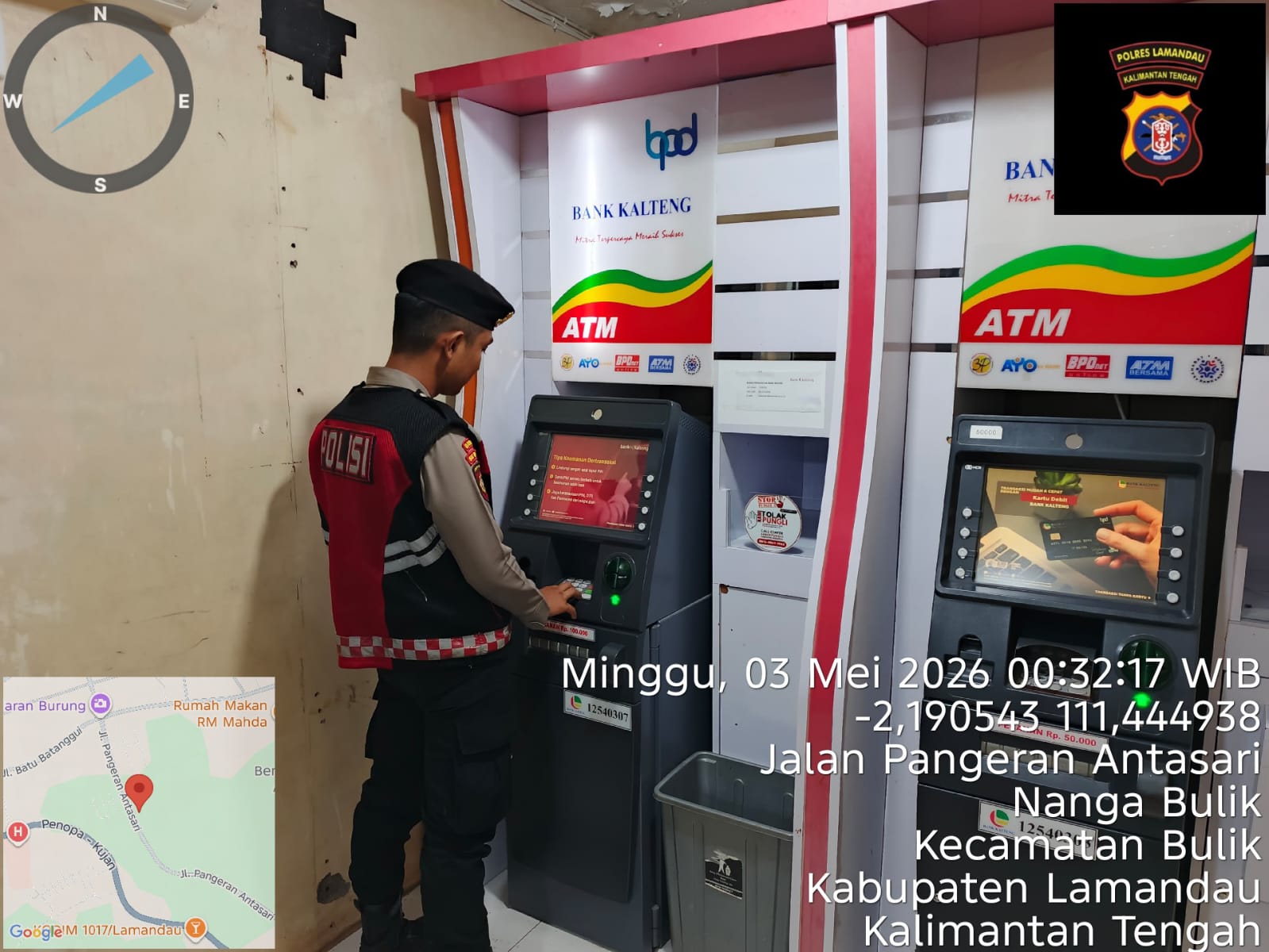 Piket Samapta melaksanakan Patroli di Objek-objek Vital Bank ATM