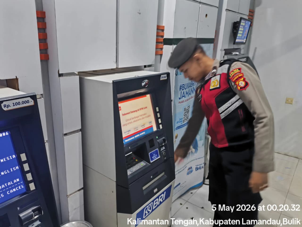 Piket Samapta melaksanakan Patroli di Objek-objek Vital Bank ATM