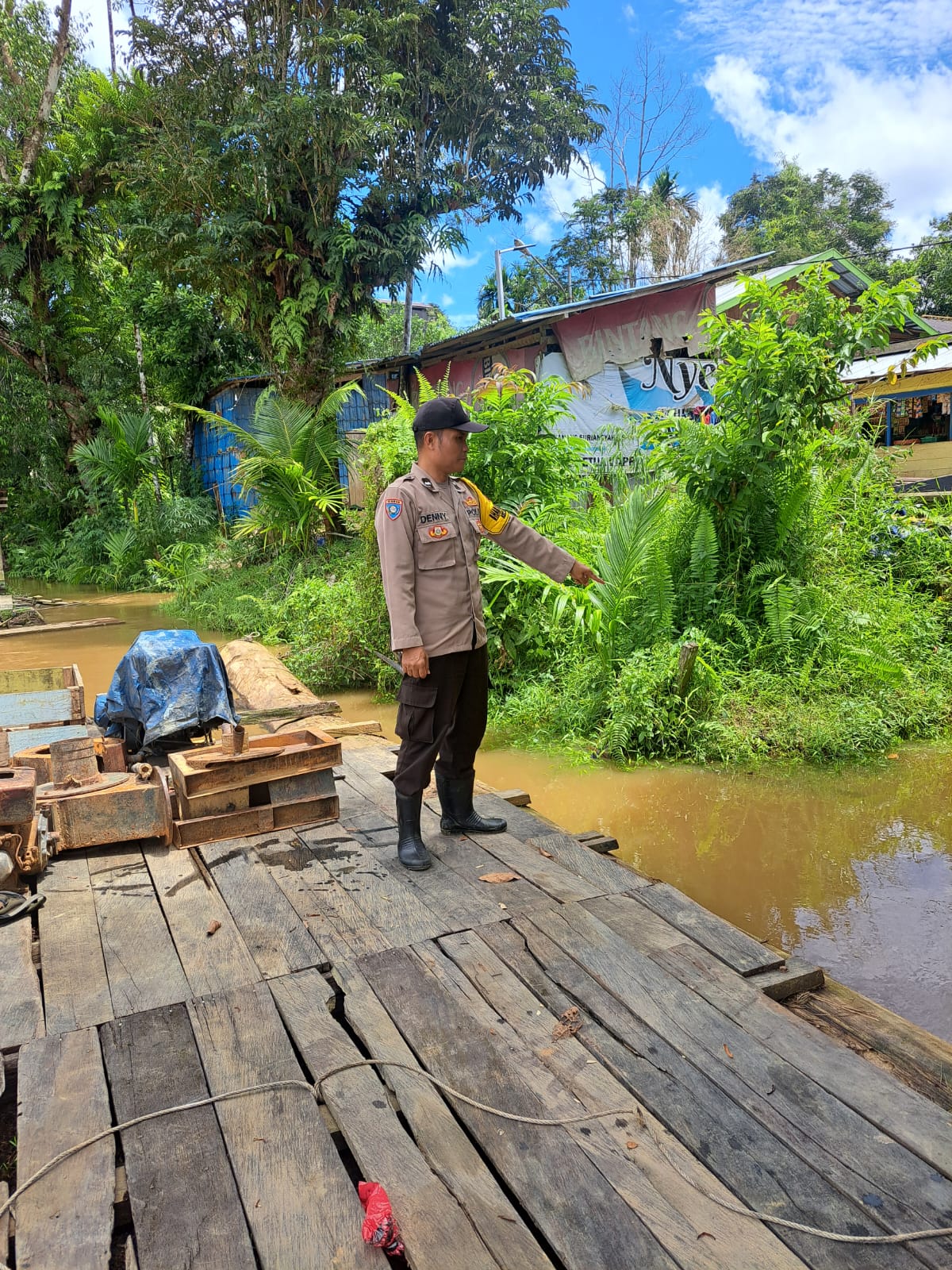 Debit Air terpantau naik, Polsek Katingan Hulu dan Bukit Raya Imbau Warga agar tetap waspada.