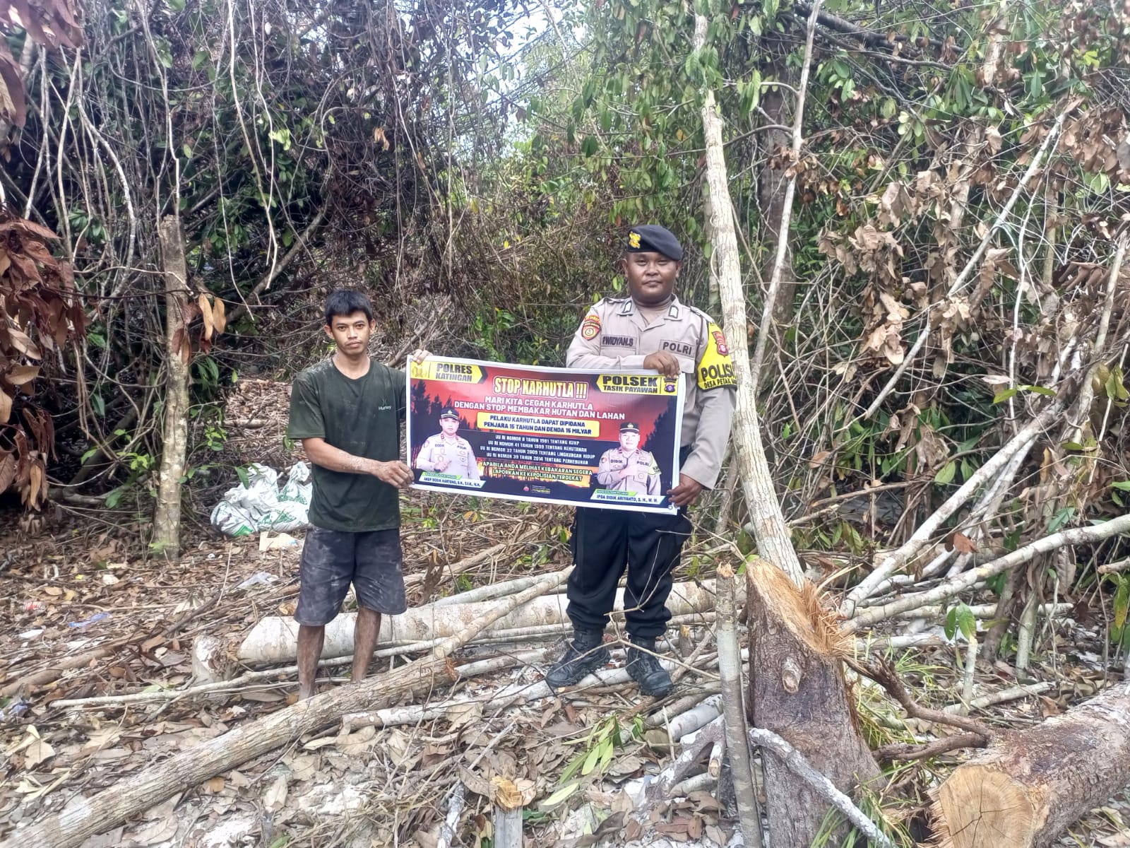 Cegah Karhutla, Polsek Tasik Payawan Gencar Sosialisasi