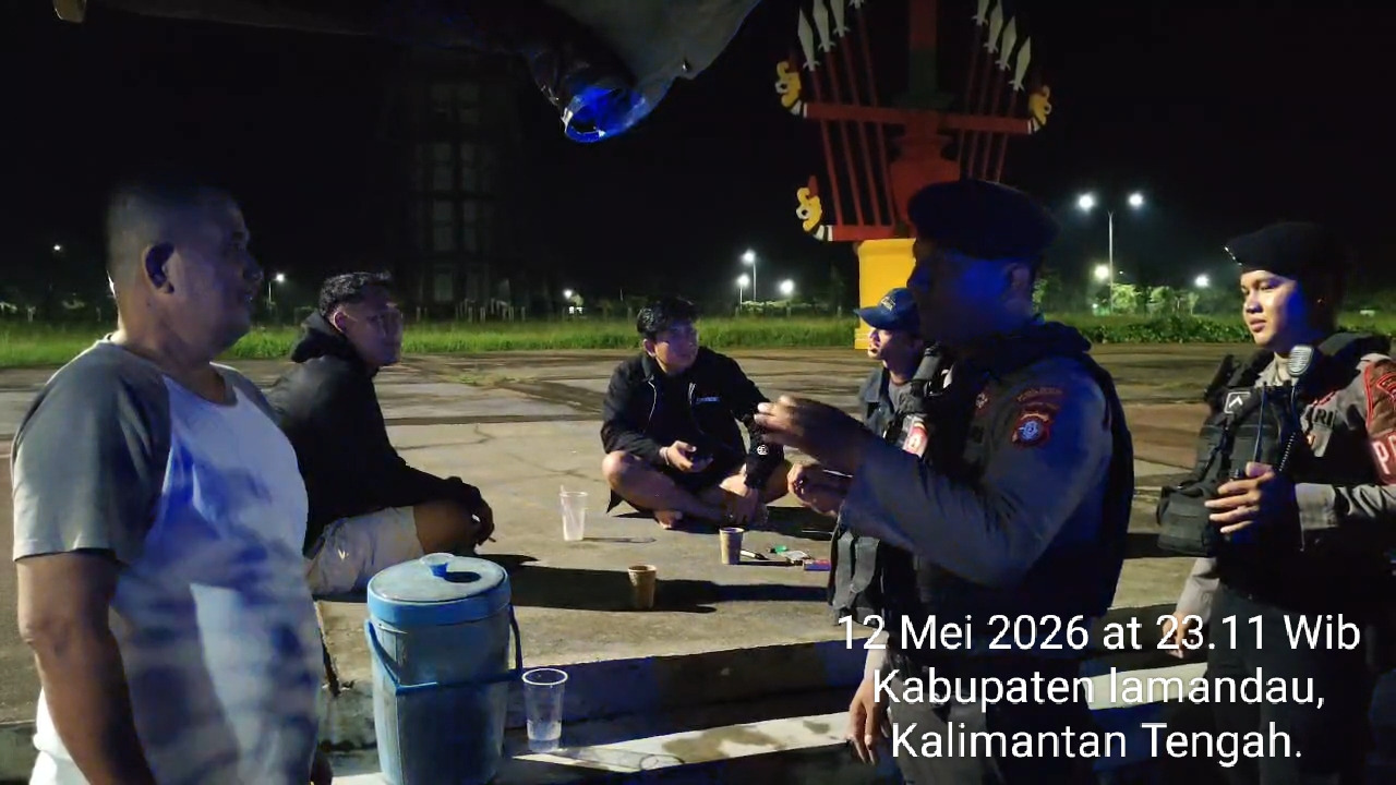 Wujudkan Kamtibmas Aman dan Kondusif, Sat Samapta Polres Lamandau Laksanakan Patroli Malam