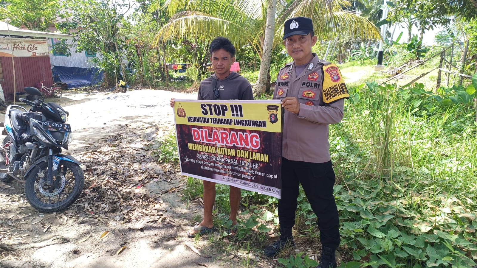 Polsek Tewang Sangalang Garing dan Pulau Malan Imbau Warga Tidak Membuka Lahan Dengan Membakar