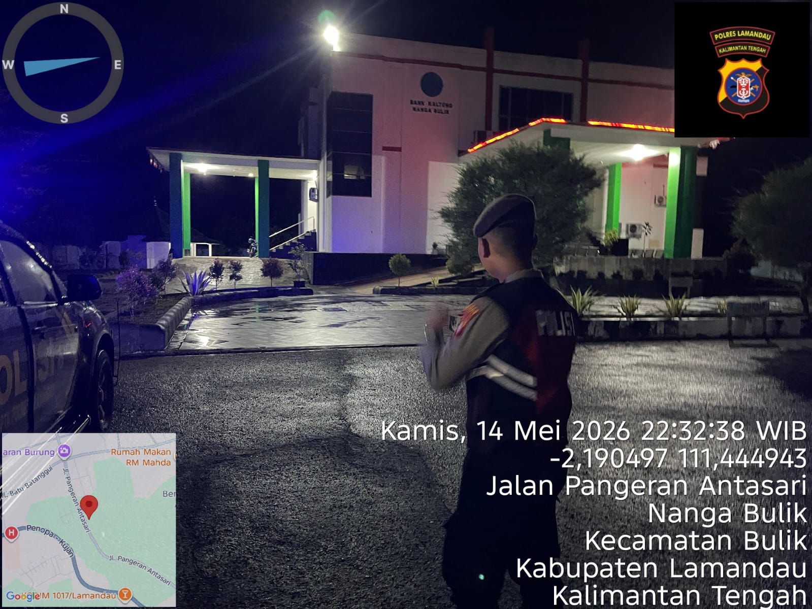 Sat Samapta Polres Lamandau Patroli di Objek Vital, Wilkum Polres Lamandau