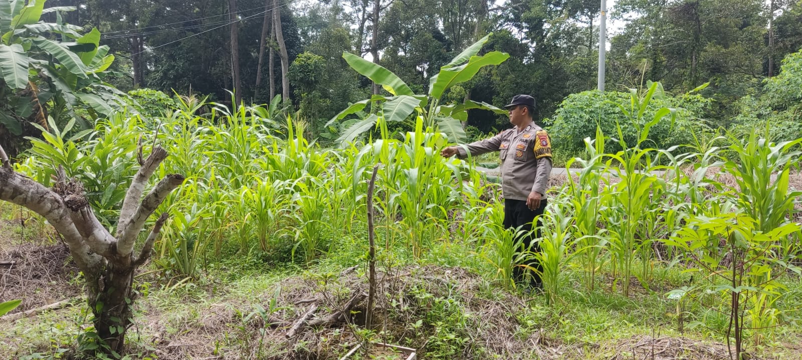 Personel Polsek Tewang Sangalang Garing dan Pulau Malan melaksanakan pengecekan lokasi pemanfaatan lahan pekarangan warga Binaannya