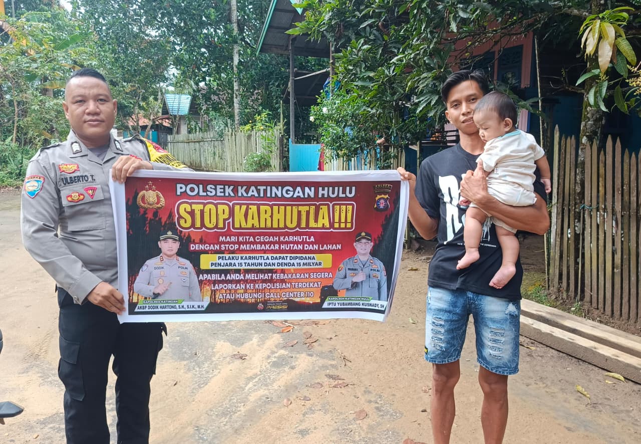 ‎Polsek Katingan Hulu sosialisasi Stop Karhutla.