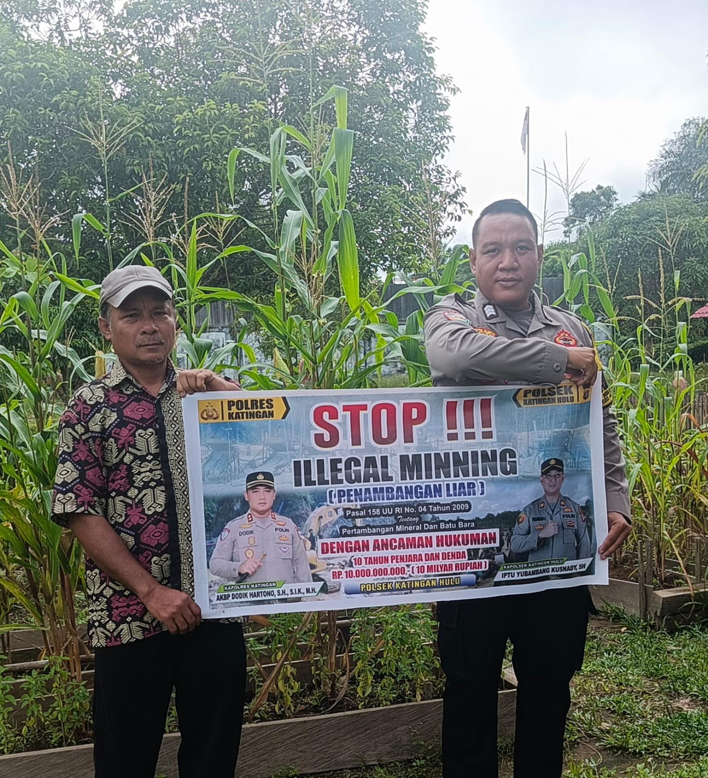 ‎Upaya pencegahan Penambangan Emas Tanpa Ijin (PETI) di Kecamatan Katingan Hulu dan Bukit Raya, Bhabinkamtibmas sosialisasi kepada masyarakat.