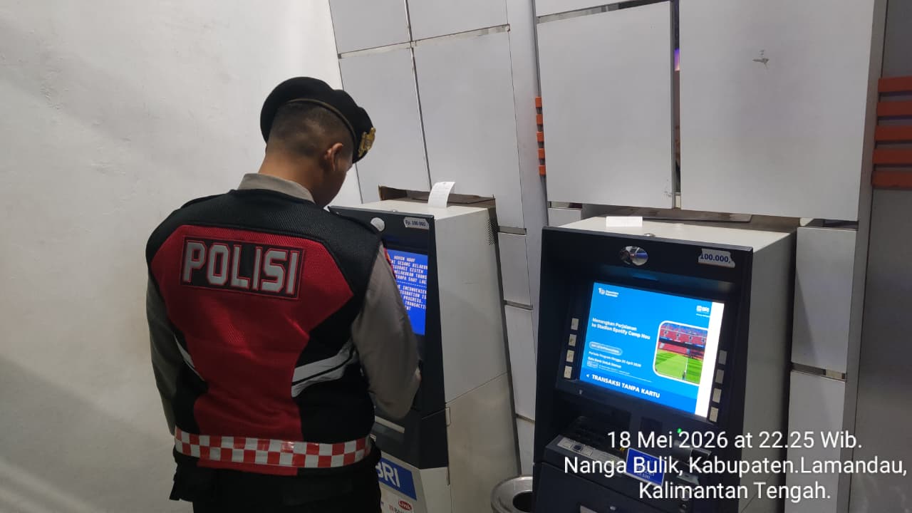 Piket Samapta melaksanakan Patroli di Objek-objek Vital Bank ATM