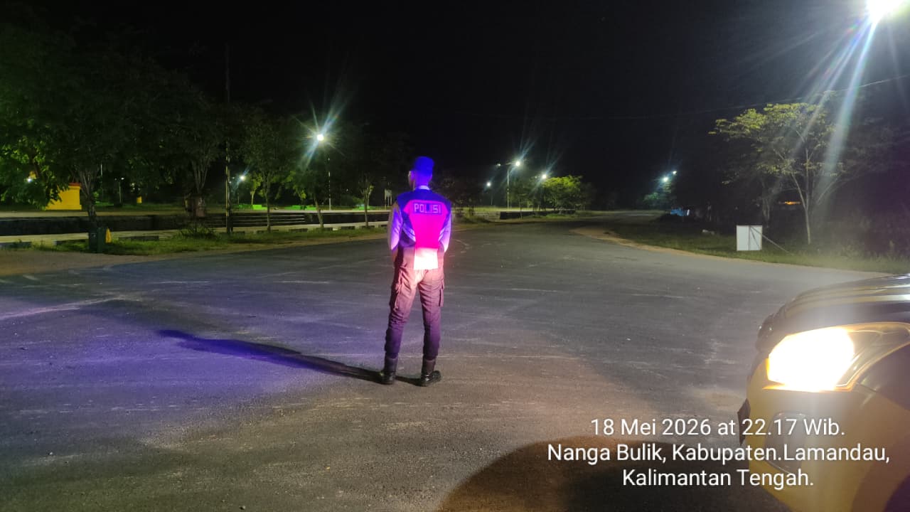 Wujudkan Kamtibmas Aman dan Kondusif, Sat Samapta Polres Lamandau Laksanakan Patroli Malam